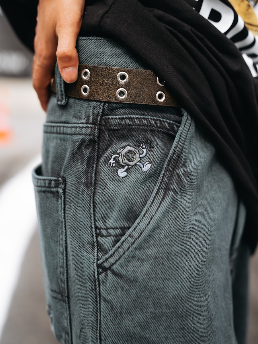 Embroidered pocket bootcut