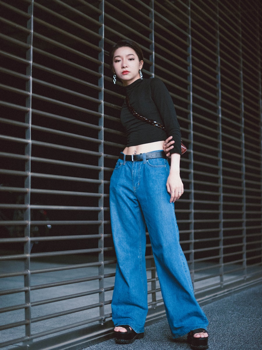 Wide leg denim